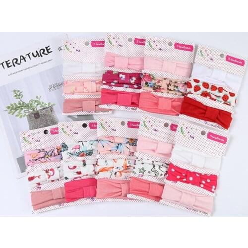 3Pcs/Set Cute Flower Printed Baby Headband Princess Bows Baby Girl Headbands Elastic Baby Hair Band Soft Turban Hair Accessories