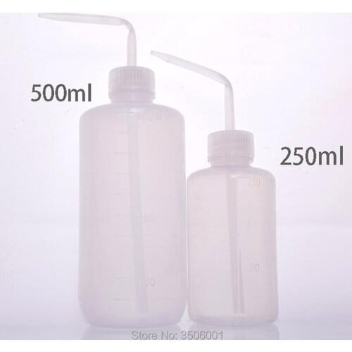 3pcs Plastic wash bottle,White nozzle,Capacity 250ml/500ml,Plastic bottle for experiment