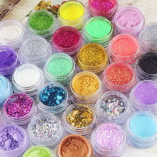 50 boxes Assorted Glitters | Pearlescence Powder | Glittery Confetti | Iridescent Sprinkles nail Design | Resin Crafts