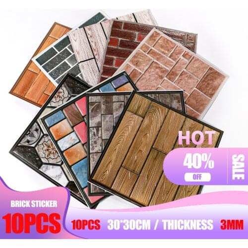 3D WallPaper Brick Marble Waterproof Oil-Proof 3D Decor For Bedroom Kids Room Living Room Wallpaper DIY Self-Adhesive Paper