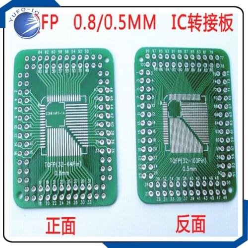 5pcs/lot FQFP TQFP 32 44 64 80 100 LQFP 0.5/0.8mm patch line adapter plate socket seat connector