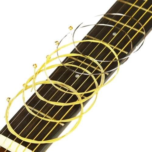 6Pcs/Set Acoustic Guitar Strings Brass Steel Practice Guitar String E-A For Acoustic Folk Guitar Classic Guitar