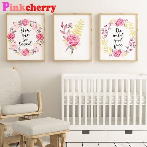 Diamond Painting Blush Pink Quotes Nursery 5D Diamonds Embroidery Triptych Painting Rhinestone round Drill Holiday 3pcs