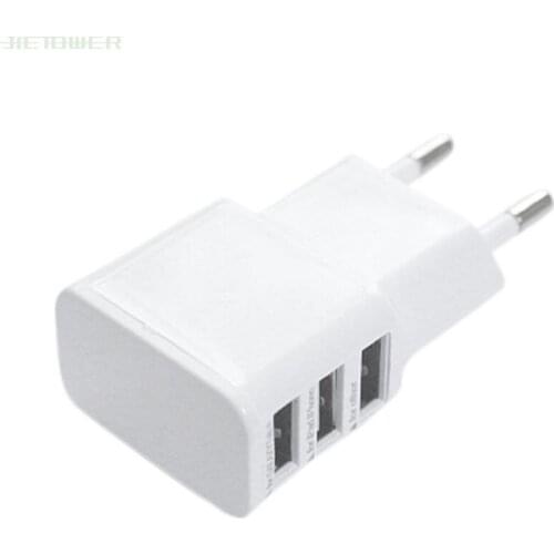Free Shipping Hot-selling 3 Ports EU Plug USB Wall Travel AC Charger Adapter for Phone 50pcs/lot