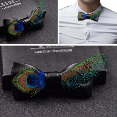 Free Shipping mens fashion Korean Creative Peacock Feather Dress Up Business Retro Banquet Men Wedding Groomsmen party bow tie