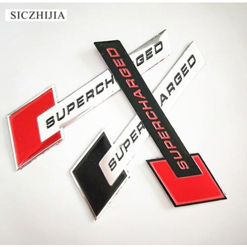 Aluminum alloy racing sports supercharged badge car styling sticker for Toyota Camry Corolla RAV4 Yaris Highlander/Land Cruiser