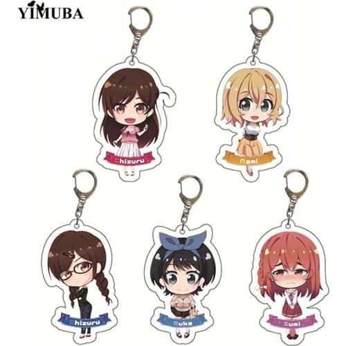Manga Kanojo Okarishimasu Keychain Anime Rent A Girlfriend Key Chain Ichinose Chizuru Acrylic Figure Key Ring Bag Charm Trinkets