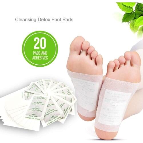 Detox Foot Patches Bamboo Foot Pads Plant Based Foot Care 20pcs=(10pcs Patches+10pcs Adhesives)