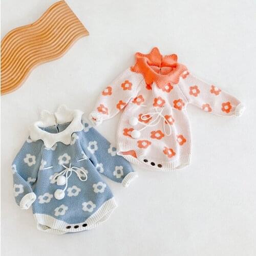 Autumn Jumpsuit Cotton Long Sleeve Baby Romper Floral Toddler Winter Onesie Girl Baby Romper Newborn Ropa Baby Clothes BW50PF
