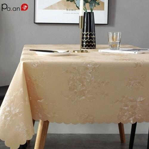 Home All-match PVC Tablecloth Waterproof Oil-proof and Easy To Clean Frosted Gold and Silver Restaurant Table Decoration Cover