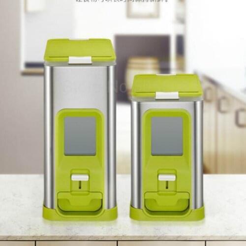 European stainless steel rice bucket home insect-proof moisture storage rice box kitchen rice cylinder 5kg