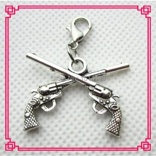 Hot selling lobster clasp gun dangle charms for floating lockets charms pendant diy jewelry