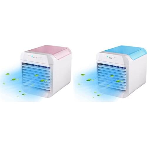 Mini Air Cooler Fan Portable Air Conditioner Quiet USB Air Cooler Personal Air Conditioner with 7 Color LED Light