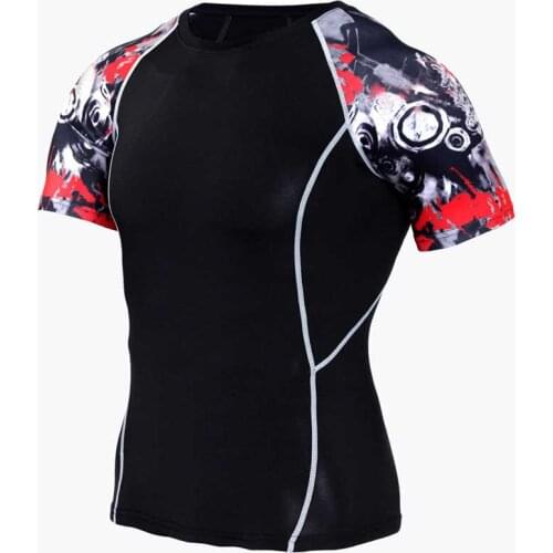 Men Fitness Quick Dry Workout Gymming Top Short Sleeve Tees Sporting Runs Yogaing Compress Exercise Plus Size T-shirts Clothing