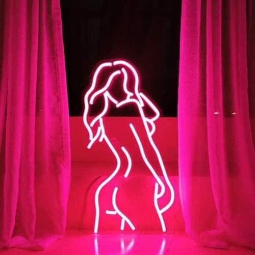 Sexy Body Neon Light Signs Custom Naked Lady Art Wall Decorations Flexible Led For Room Club Birthday Party Decorations Shop Bar