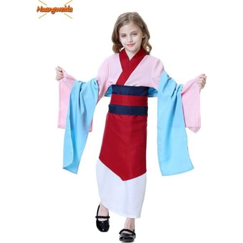 Robe Mulan Dresses Kids Costumes Halloween Costumes for Kids Mulan Cosplay Anime Princess Dress Girl Carnival Costumes Movie