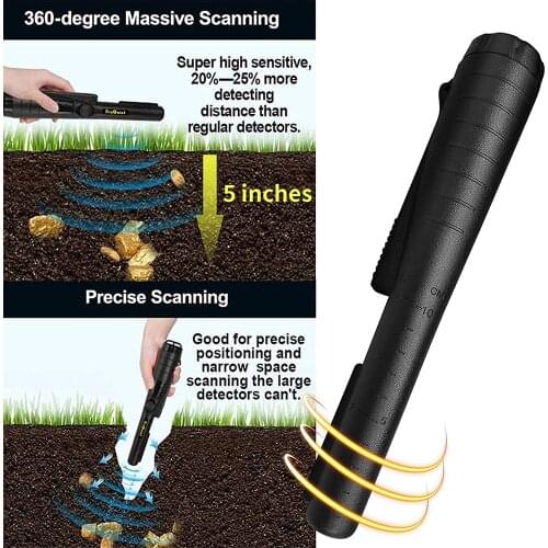 Mini Handheld Portable Metal Detector 360° Pointer Probe IP67 Waterproof High-precision Security Scanner Gold Digger Hot-sale