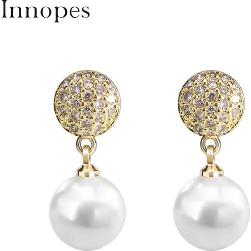 Luxury Jewelry Golden Earrings With Pearls 2021 Long Hanging Drop Earrings Wedding Earrings Korean Simple Bridesmaid Gift Copper