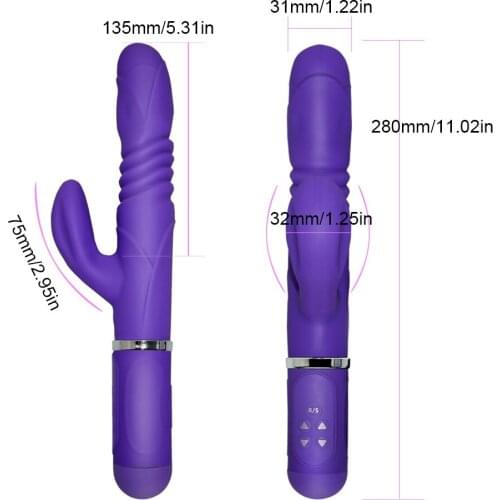 Silicone Rabbit Vibrator 360 Rotating Massager Thrusting G Spot Dildo Vibrator Clitoris Stimulator Adult Sex Toys for Women