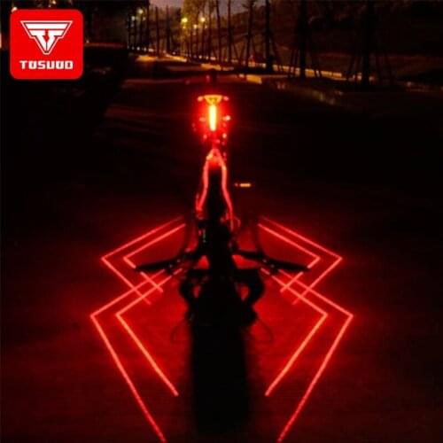 TOSUOD Bicycle laser taillights night riding equipment bicycle accessories USB charging mountain bike taillight warning lights