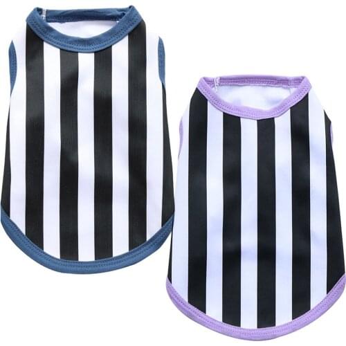 Pet Supplies Summer New Fashion Trend Classic Striped T-shirt Comfortable Breathable Vest Short Sleeve Puppy Dog Clothes