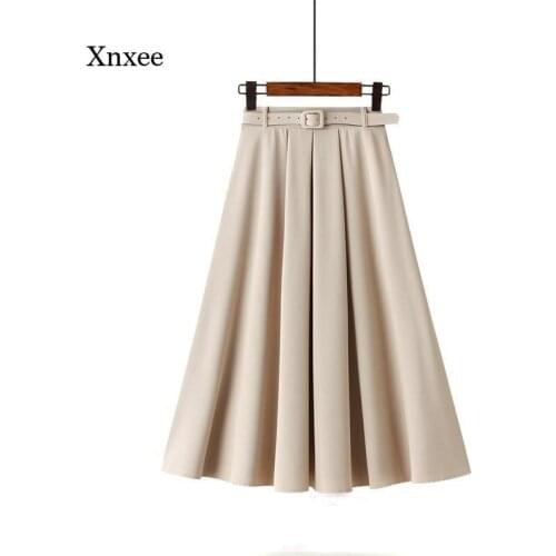 Women Retro Chiffon Skirts Solid Color Spring Summer Fashion High Waist A-Line Skirts Female Thin Ladies Loose 2021 Skirts