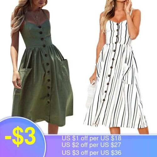 Summer Dress Women Off Shoulder Strap Bohemian Sundress Female Sleeveless Pocket Red White Vintage Sexy Beach Dress Vestido 2020