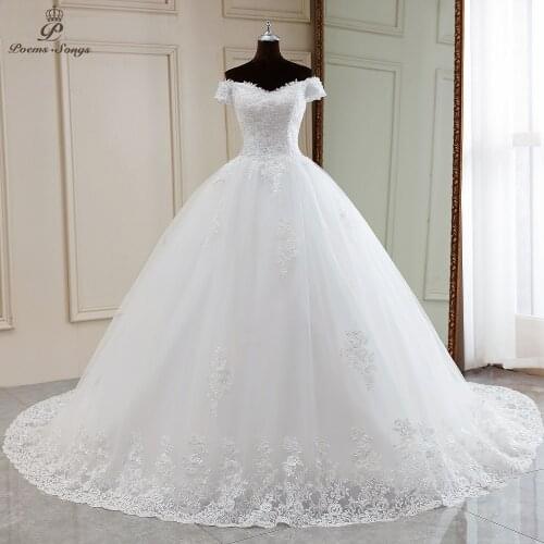 New Elegant Sexy Boat-neck style Beautiful wedding dress boho marriage dress robe de mariee vestidos de novia wedding gown