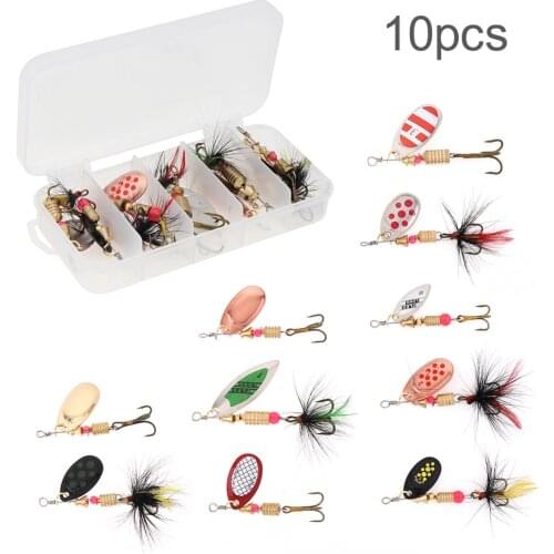 10pcs/lot Fishing Spoon Baits 3g-7g Wobbler Metal Spinner Artificial Fishing Lures with Box Fishing Tackle hard Bait