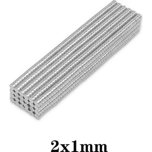 100~10000PCS 2x1 Small Round Magnet 2*1mm Neodymium Powerful Magnetic 2x1mm Permanent NdFeB Strong Magnet 2*1 mini Disc magnet