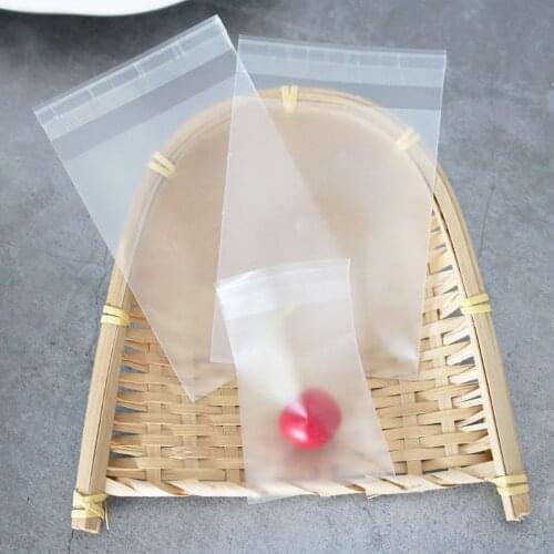 300pcs Thick Frosted Semi-Transparent Plastic Bags Self-Adhesive Cookie Candy Bag Party Treat Favor Bag Baking Wrapping Supplies