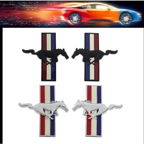 3D Running Pony Horse car Hood Fender Sticker Wheel Center Caps Rim Emblem Badge Hub Cover for Mustang Shelby GT 350 500 Cobra