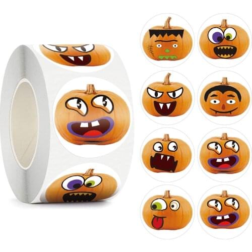 50-500pcs Happy Halloween Party Children Gift Toy Sealing Stickers 8 Pumpkin Pattern Carnival Holiday Decoration book Stickers