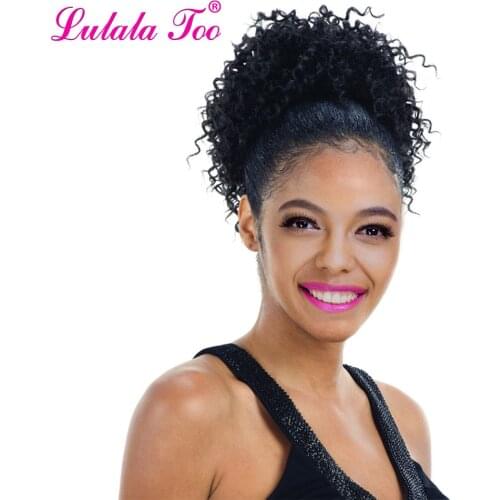 8inch Afro Puff Curly Drawstring Ponytail Synthetic Hair Bun Chignon Hairpiece For Women Pony Tail Hair Extensions