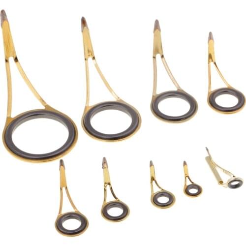 9pcs/lot Rod Repair Kit Fishing Rod Guide Top Tip Eye Ring Protector Tool Fishing Rod Guides for Fishing Lovers