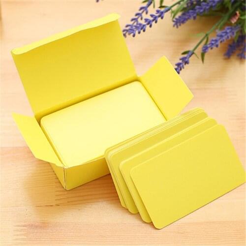 90pcs/lot Yellow Blank DIY Greeting Cards Graffiti Word Cards Gift Message Paper Cards Postcards for Party Decoration