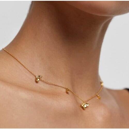 925 sterling silver Gold Color Flower Choker Fashion Jewelry 2021New Wreath Flower Leaves Shaped Layer Necklace For Women