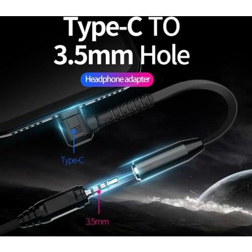 USB Type C to 3.5mm Jack OTG Adapter USB-C Type-C to 3.5 mm Headphone Audio Aux Cable For Xiaomi Mi 10 9 Oneplus 8 7 Pro