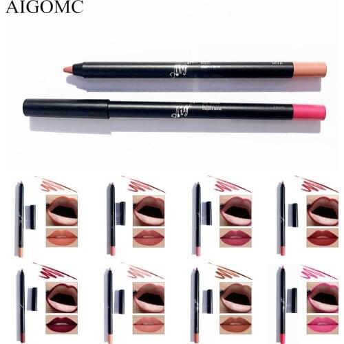 AIGOMC Lip Liner Pencils Makeup maquiagem 1pcs Colorful Matte Waterproof Long Lasting Lips Cosmetics Make Up Lip Liner Pen