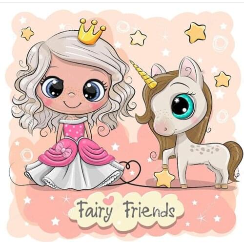 Unicorn Cartoon Princess Diamond Painting Rhinestone Embroidery mosaic Children gift full drill 5d diy