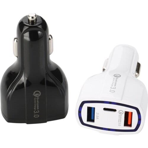 10pcs Quick Charge 3.0 Car Charger 5V 3.5A QC3.0 Usb Type C Fast Charging Dual Car Mobile Phone Charger For IPhone 7 Samsung