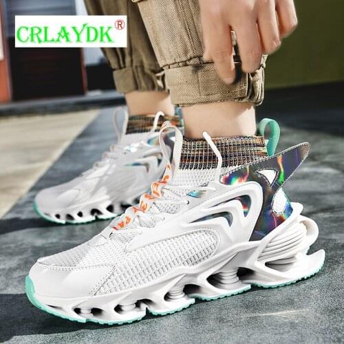 CRLAYDK 2021 High Top Men Blade Mesh Sneakers Youth Sock-liked Increase Shoes Fashion Teenager Street Sport Tennis Zapatillas