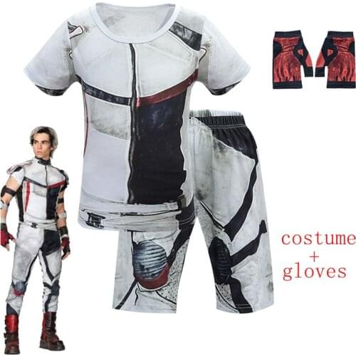 Kids Clothes Halloween Costume for boys Descendants 3 Jay Carlos Cosplay Children Zentai Funny Party Clothing Sets T-shirt Pants
