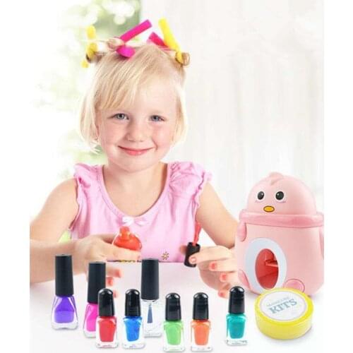 Childrens nail set girls cosmetics toys washable nail machine princess makeup box house nail polish
