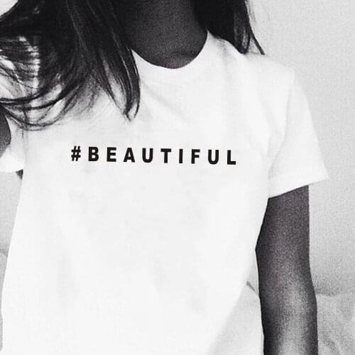 Harajuku Hashtag Beautiful Cotton Unique T Shirt for woman girl friend gift summer tops graphic tees hipster