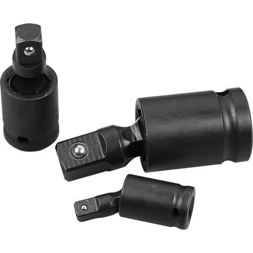 3pcs 1/4" 3/8" 1/2" Wrench Socket Adapter Phosphating Chromium Molybdenum Steel Pneumatic Wrench Universal Joint hand Tool