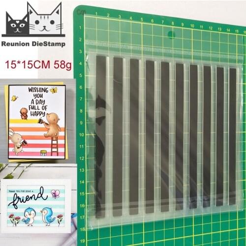 Reunion Horizontal Stripes CLEAR STAMPS DIY Scrapbooking Card Album Paper Craft Rubber Transparent Silicon Clear Stamp