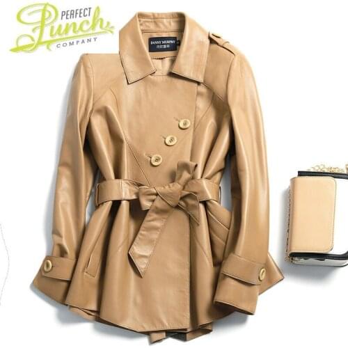 Jacket Real Clothes Leather 2021 New 100% Sheepskin Coat Spring Autumn Windbreaker Coats and Jackets Women 909 KJ5908