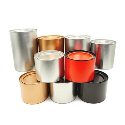Metal Round Shape Tea Storage Can Frosted Tinplate Sealed Cans Pure Color Tea Packaging Jar Spice Storage Can Kitchen Accessory
