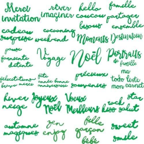 French Words Metal Cutting Dies for Scrapbooking and Cards Making Paper Craft Dies New 2019